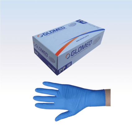 Luva de Procedimento Nitril Azul sem Pó PP - Cx c/100 Und