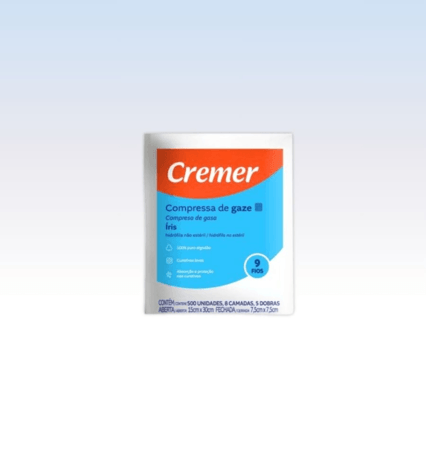 Compressa 7,5 x 7,5 09 Fios Iris Cremer - Pct com 500 und