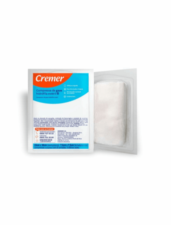 Compressa 7,5 x 7,5 11 fios estéril pct c/ 10 unds cremer