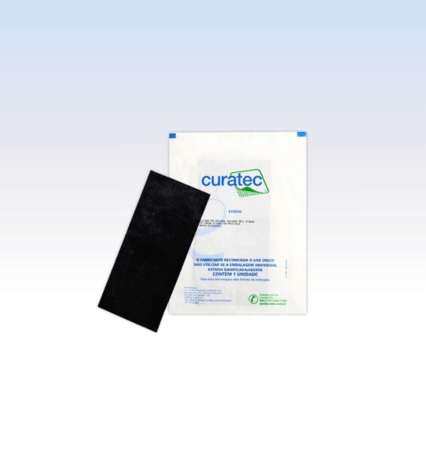 Curativo 10 x 20 cm carvao ativado com prata plus recortavel curatec