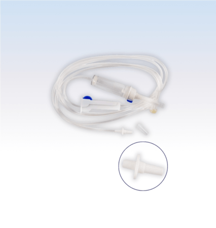 Equipo Macrogotas Luer Slip de Plástico Completo com Injetor Lateral, Entrada de Ar e Filtro - Und