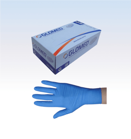 Luva de Procedimento Nitril Azul sem Pó G - Cx c/100 Und