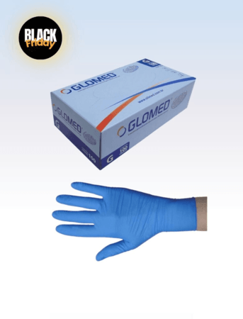 Luva de Procedimento Nitril Azul sem Pó G - Cx c/100 Und