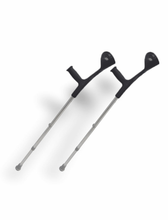 Muleta aluminio canadense fixa preta