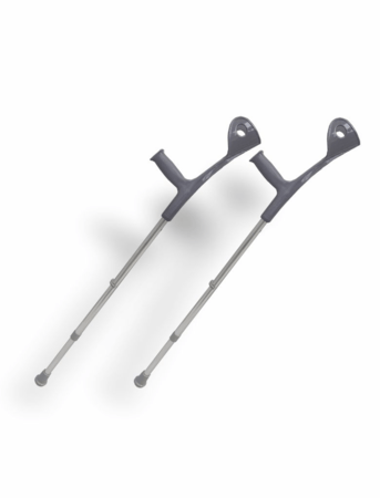 Muleta aluminio canadense fixa cinza