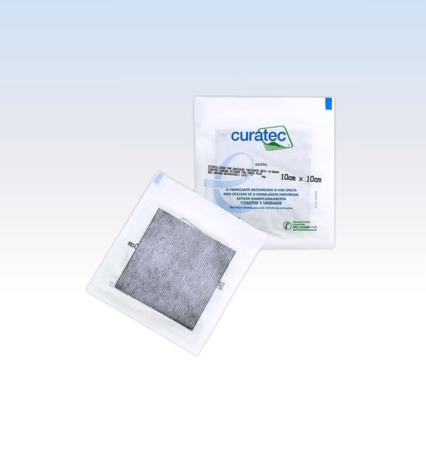 Curativo 10 x 10cm Carvão ativado com Prata Plus Curatec - Und