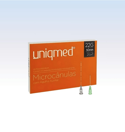 Microcanula 22g c/ ag. 21g x 1 0,70 x 50 mm Uniqmed - Und