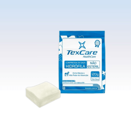 Compressa 7,5 x 7,5 09 fios não estéril pct c/ 500 unds texcare