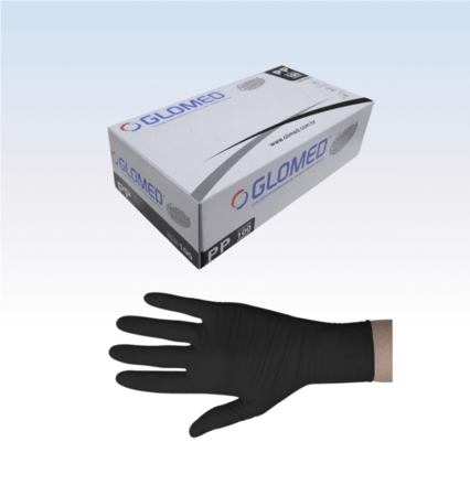 Luva de Procedimento Nitril Preta sem Pó PP - Cx c/100 Und