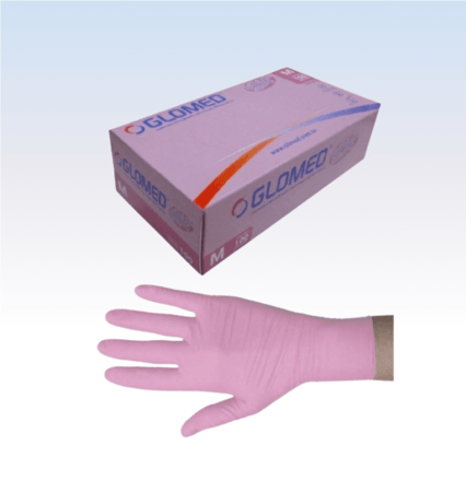 Luva de Procedimento Nitril Rosa sem Pó M- Cx c/100 Und