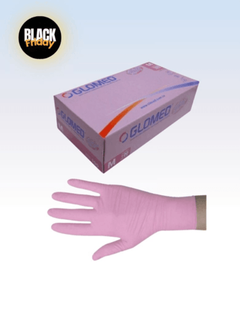 Luva de Procedimento Nitril Rosa sem Pó M- Cx c/100 Und