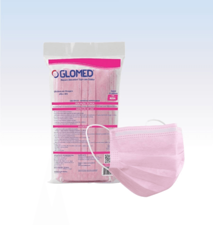 Mascara desc. tripla c/ elastico rosa glomed - pct c/ 50 und