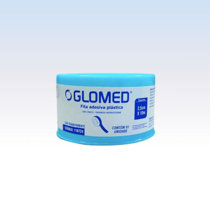 Fita plástica transparente 2,5 cm x 10 m glomed glpl25x10