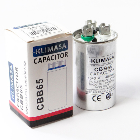 CAPACITOR PERMANENTE DUPLO ALUM. 15+3.0UF - 450VAC