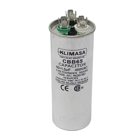 Capacitor Ar Condicionado Perma. Duplo Alum. 60+1.5uf 450vac