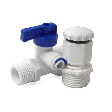 VALVULA DE FECHAMENTO 3 VIAS BRANCA 1/2BSPT X 1/4