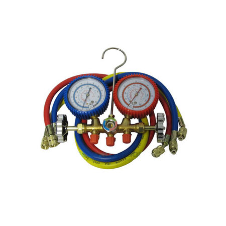 MANIFOLD COMPLETO 1/4" P/GAS R22/R134/R410/R404 MANG 90CM C/ 2 ADPTADOR 410A