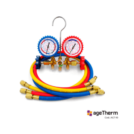 MANIFOLD COMPLETO 1/4" P/GAS R12/R22/R134/R404A C/MANG 90CM