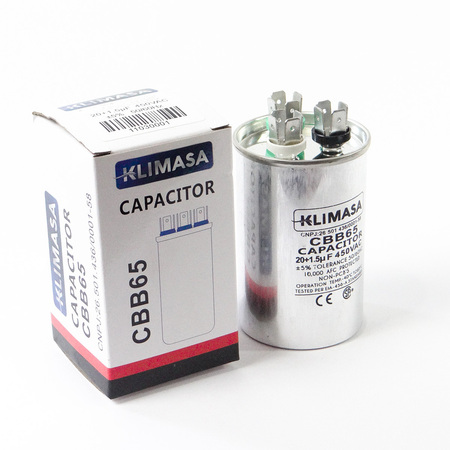 CAPACITOR PERMANENTE DUPLO 20+1.5UF - 450VAC