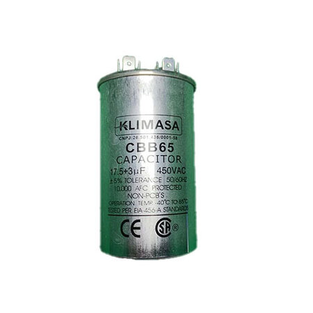 CAPACITOR PERMANENTE DUPLO ALUM. 17,5+3.0UF-450VAC