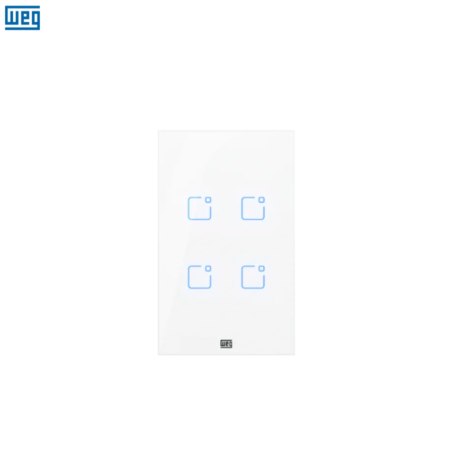 Interruptor touch 4 botões WI-FI com placa 4x2 Branco