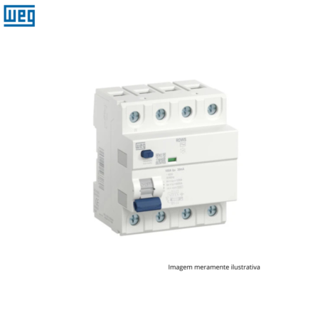 INTERRUPTOR DIFERENCIAL RESIDUAL (DR) TETRAPOLAR 63A 30MA WEG RDWH-A