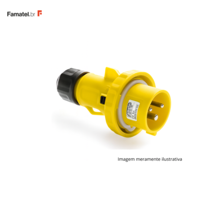 PLUG INDUSTRIAL FAMATEL 2P + T 32A IP67 AMARELO