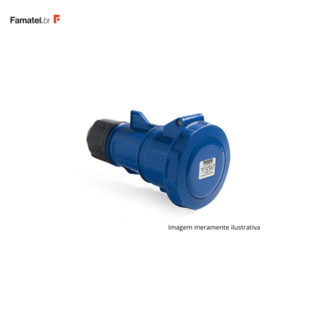 ACOPLAMENTO INDUSTRIAL FAMATEL 3P + T 32A IP67 AZUL