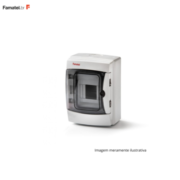 QUADRO DE DISTRIBUIÇÃO FAMATEL ACQUA PARA 4 DISJUNTORES IP65 TRANSPARENTE