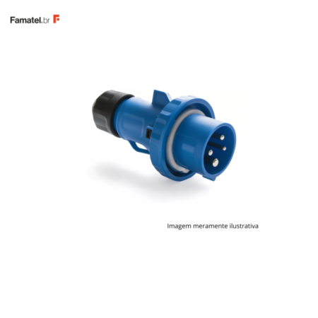 PLUG INDUSTRIAL FAMATEL 3P + T 32A IP67 AZUL
