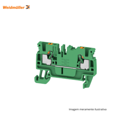 CONECTOR WEIDMULLER SAK 2.5 MM VERDE PARA INSTALAÇÕES ELÉTRICAS