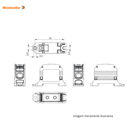 BLOCO DE DISTRIBUIÇÃO WPD 1X50MM AZUL WEIDMULLER