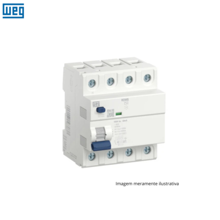 INTERRUPTOR DIFERENCIAL RESIDUAL (DR) TETRAPOLAR 25A 300MA WEG RDWS