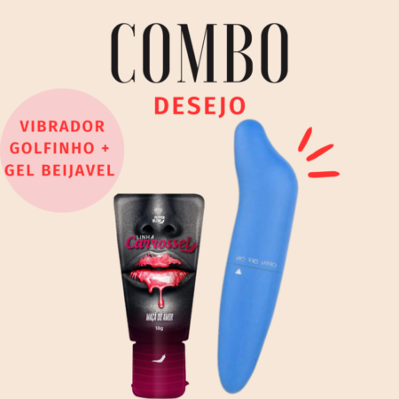 Combo Desejo Vibrador Golfinho + Gel Beijável