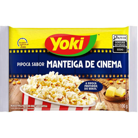 Milho de Pipoca para Micro-Ondas de Manteiga de Cinema Yoki 100g