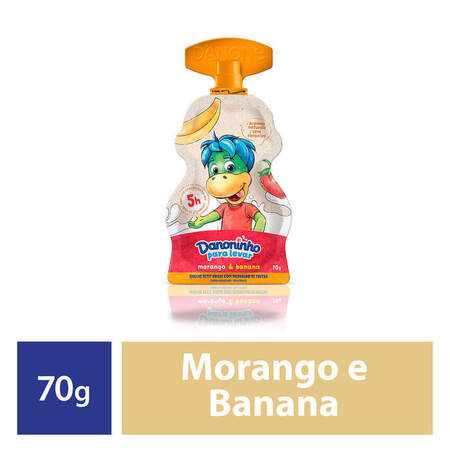 Petit Suisse Morango & Banana Danoninho para Levar Squeeze 70g