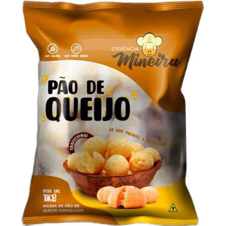 Pão de Queijo Congelado Tradicional Essência Mineira Pacote 1kg