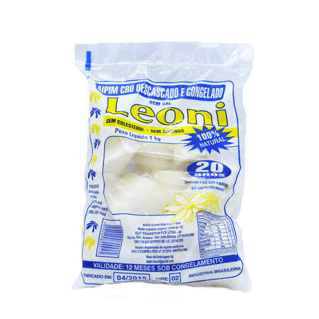 Aipim Crú Descascado Congelado Leoni Pacote 1kg
