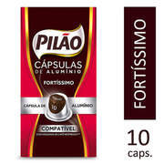 Café em Cápsula Torrado e Moído Espresso Fortíssimo Pilão Caixa 52g 10 Unidades