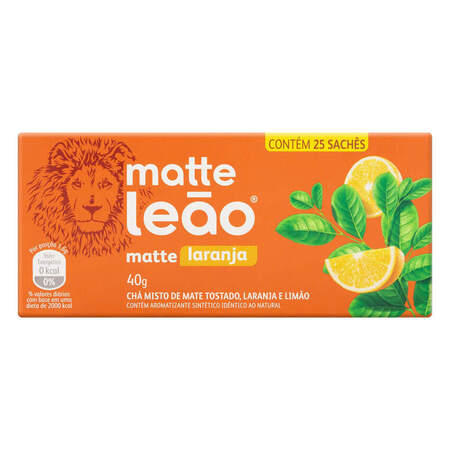 Chá Mate Laranja Matte Leão Caixa 40g 25 Unidades