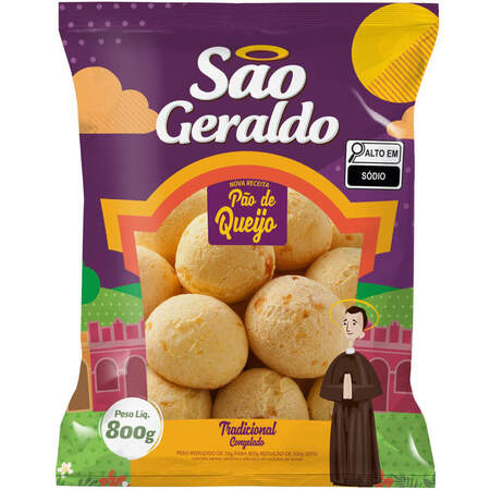 Pão de Queijo Congelado Tradicional São Geraldo Pacote 800g