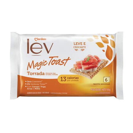 Torrada Marilan Lev Magic Toast Pacote 150g 6 Unidades