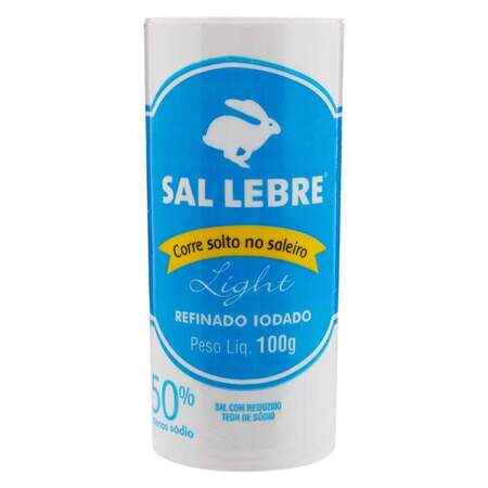 Sal Refinado Iodado Light Lebre 100g