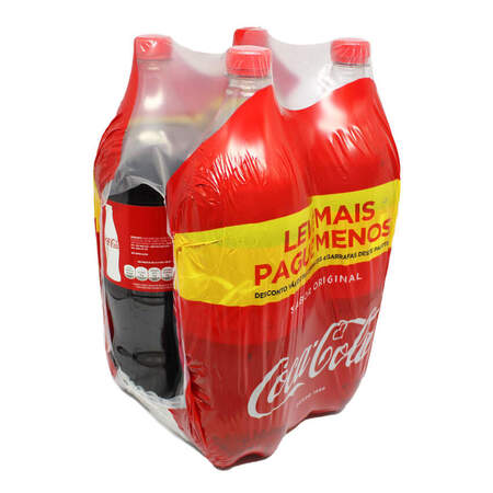 Fardo Refrigerante Coca Cola Garrafa Pet 2L 4 unidades Leve Mais Pague Menos