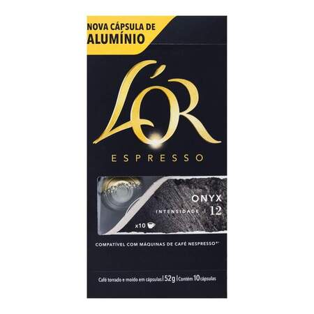 Café em Cápsula Torrado e Moído Espresso Onyx Lor Caixa 52g 10 Unidades