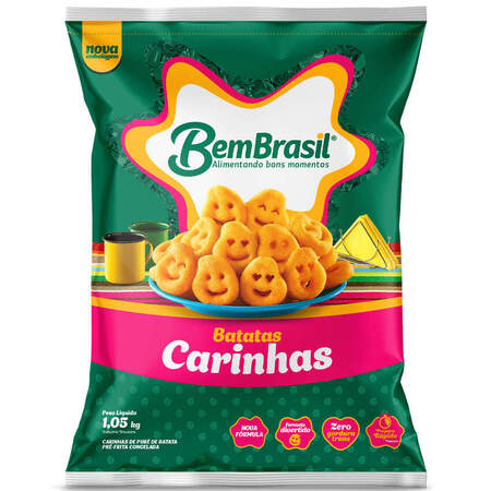 Batata Pré-Frita Carinhas Congelada Bem Brasil Pacote 1,05kg