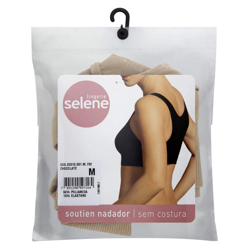 Sutiã Nadador sem Costura Chocolate Selene Tamanho M - Minha Cooper