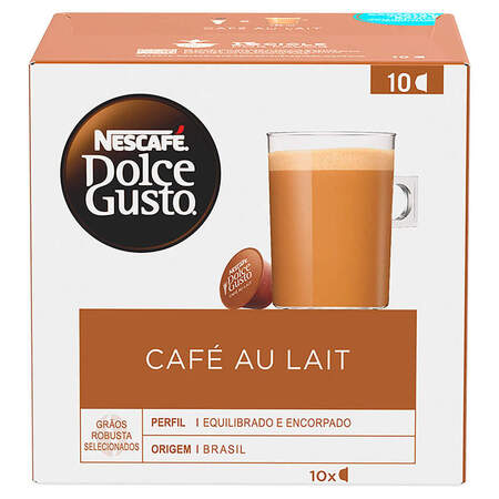Café Au Lait em Cápsula Nescafé Dolce Gusto Caixa 100g 10 Unidades