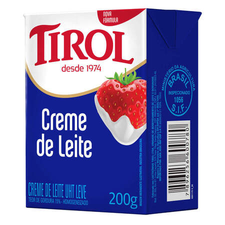 Creme de Leite UHT Leve Homogeneizado Tirol Caixa 200g