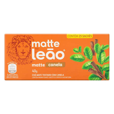 Chá Mate Canela Matte Leão Caixa 40g 25 Unidades